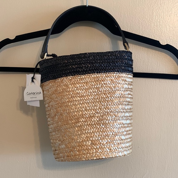 Caterina Bertini Bags Caterina Bertini Small Straw Bucket Bag Made